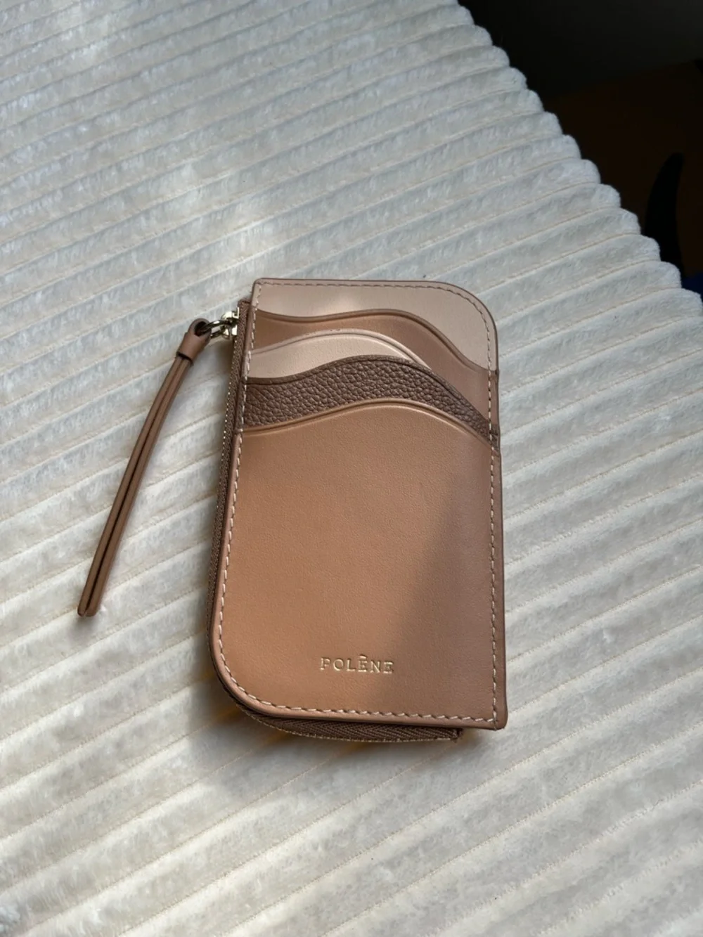polène atla card holder in trio camel - Picture 7 of 11